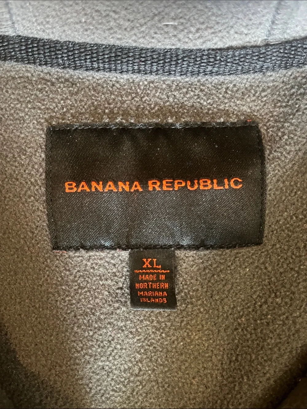 Banana Republic Gray Fleece Pullover with Orange Logo Tag